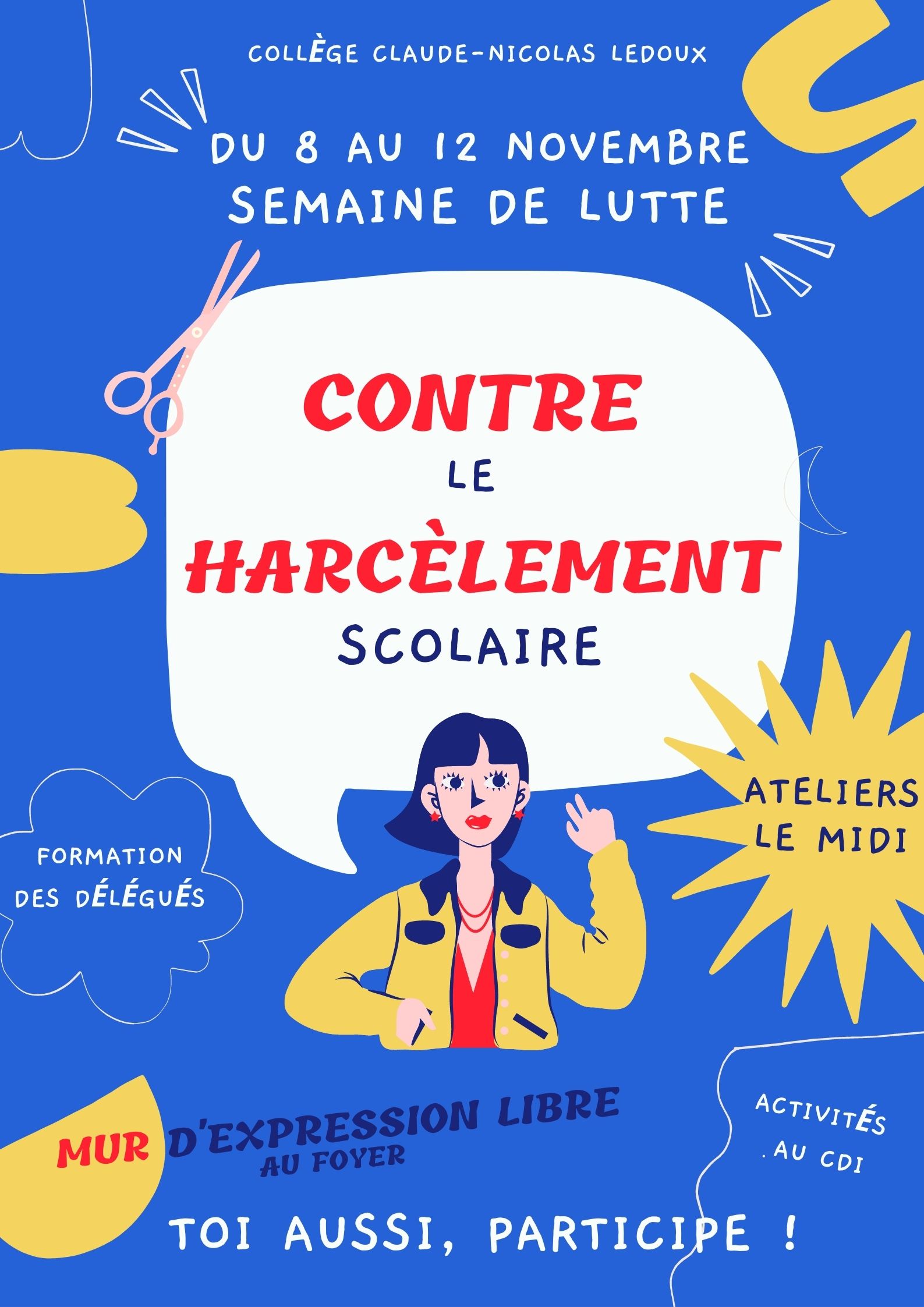 Sweat à Capuche Anti-harcèlement - Message De Sensibilisation Contre Le Harcèlement Scolaire Et Moral
